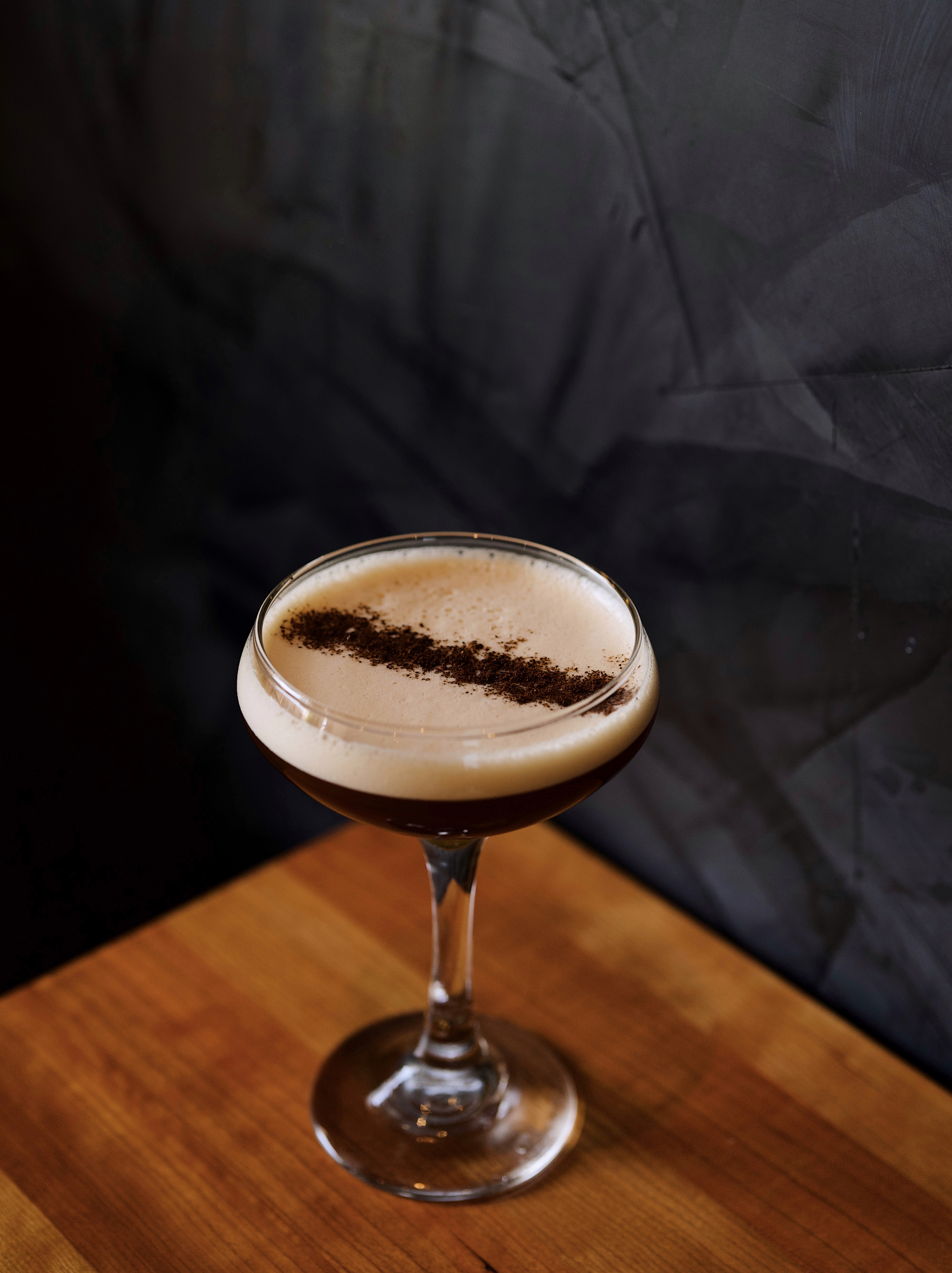 Espresso martini in a coupe glass