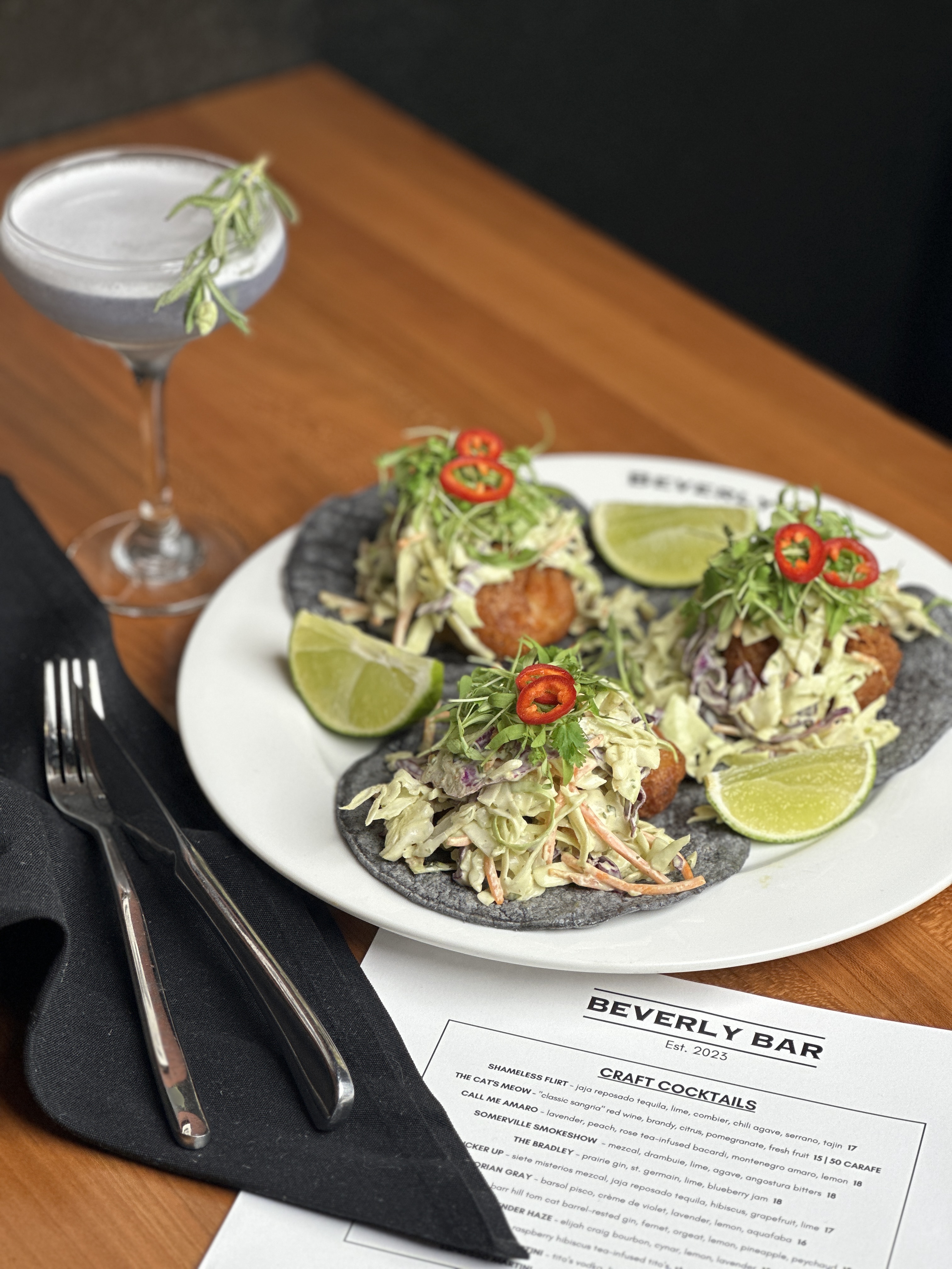 Baja shrimp tacos on blue corn tortillas — Taco Tuesday